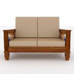 DK Furniture Solid Sheesham Wood 2 Seater Sofa for Living Room, 2 - Image 4