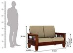 DK Furniture Solid Sheesham Wood 2 Seater Sofa for Living Room, 2 - Image 5
