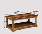 DK Furniture Wooden Rectangular Coffee Centre Table for Living Room - Image 3