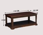 DK Furniture Wooden Rectangular Coffee Centre Table for Living Room - Image 4