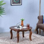 DK Furniture Sheesham Wood Round Coffee Table for Living Room, Wooden - Image 2