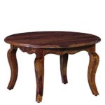 DK Furniture Sheesham Wood Round Coffee Table for Living Room, Wooden - Image 3