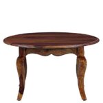DK Furniture Sheesham Wood Round Coffee Table for Living Room, Wooden - Image 4