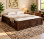 DK Furniture King Size Solid Wood Bed for Bedroom & Living Room