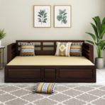 DK Furniture A Beautiful sheesham Wood Sofa Cuma Bed with Storage